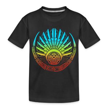 aztec Maya kalender Inka - Kinder Premium Bio T-Shirt - Schwarz - Vorne