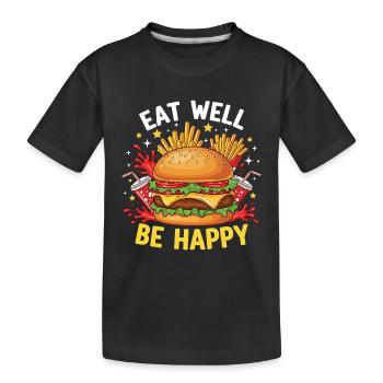 Hamburger Burger - Kinder Premium Bio T-Shirt - Schwarz - Vorne