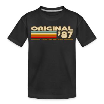 1987 - Kinder Premium Bio T-Shirt - Schwarz - Vorne