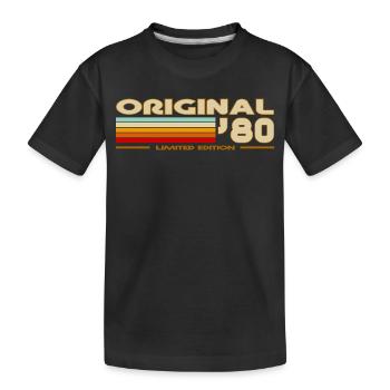1980 - Kinder Premium Bio T-Shirt - Schwarz - Vorne