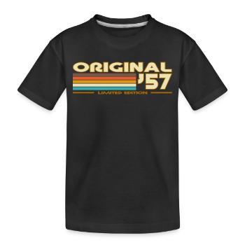 Retro Stripes 70er Original 57 - Kinder Premium Bio T-Shirt - Schwarz - Vorne