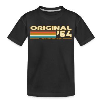 Originales 64 Retro Rainbow - Kinder Premium Bio T-Shirt - Schwarz - Vorne