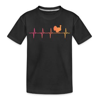 dinde Sunset Battement de cœur dindon - T-shirt bio Premium Enfant - noir - Devant