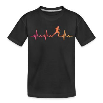 course à pied sunset battement coeur running - T-shirt bio Premium Enfant - noir - Devant