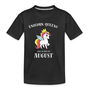 Licorne reines août - T-shirt bio Premium Enfant - noir - Devant