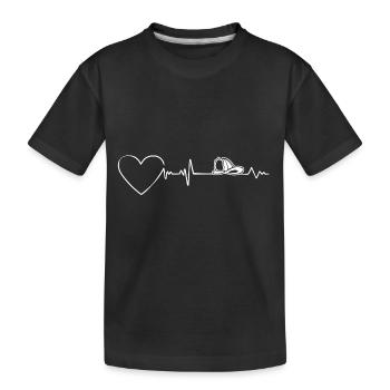 Firefighter heartbeat gift - Kids' Premium Organic T-Shirt - black - Front