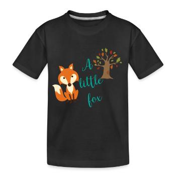 A little Fox - Kinder Premium Bio T-Shirt - Schwarz - Vorne