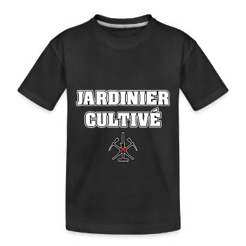 JARDINIER CULTIVÉ - JEUX DE MOTS - FRANCOIS VILLE - T-shirt bio Premium Enfant - noir - Devant