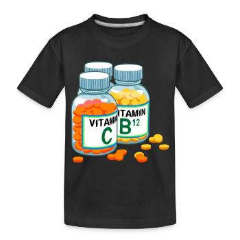 vitamins - Kids' Premium Organic T-Shirt - black - Front