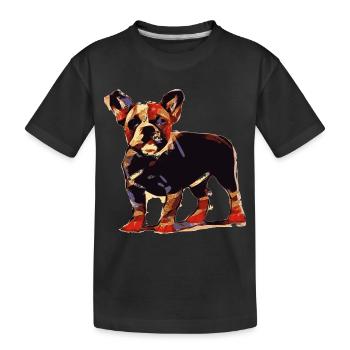 Bulldogge - Kinder Premium Bio T-Shirt - Schwarz - Vorne