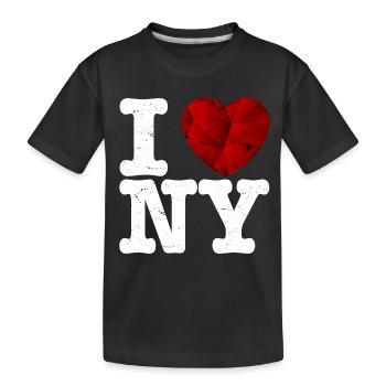 I love New york t shirt - geschenk herz lieben - Kinder Premium Bio T-Shirt - Schwarz - Vorne