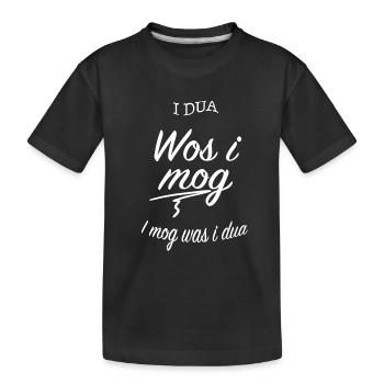 Bayerisches T Shirt mit Spruch - Kinder Premium Bio T-Shirt - Schwarz - Vorne
