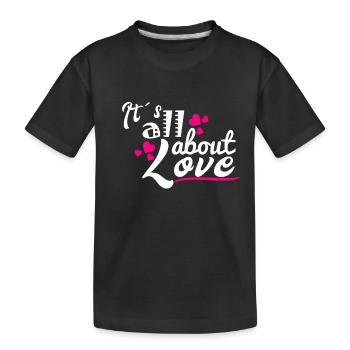 Valentinstag Februar Liebe Geschenkidee - Kinder Premium Bio T-Shirt - Schwarz - Vorne