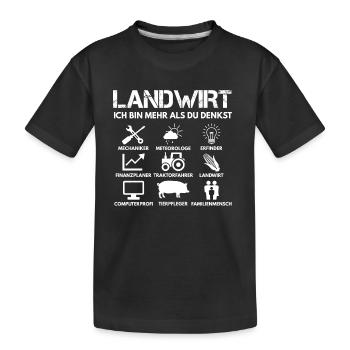Landwirt - Kinder Premium Bio T-Shirt - Schwarz - Vorne