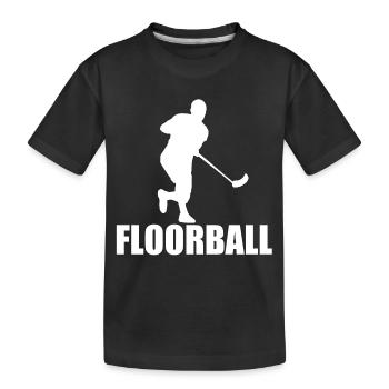Floorball Unihockey Geschenk - Kinder Premium Bio T-Shirt - Schwarz - Vorne