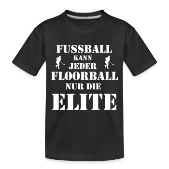 Floorball - Kinder Premium Bio T-Shirt - Schwarz - Vorne
