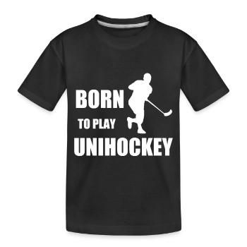 Unihockey - Kinder Premium Bio T-Shirt - Schwarz - Vorne