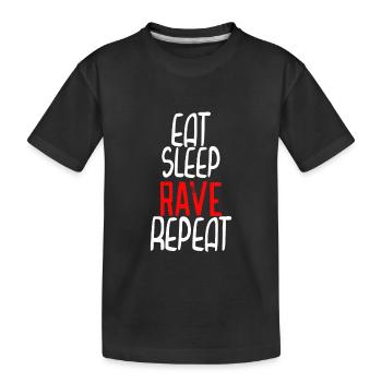 Mangez le sommeil répétition rave - T-shirt bio Premium Enfant - noir - Devant