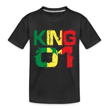 Geschenk King 01 Land Partner Senegal - Kinder Premium Bio T-Shirt - Schwarz - Vorne