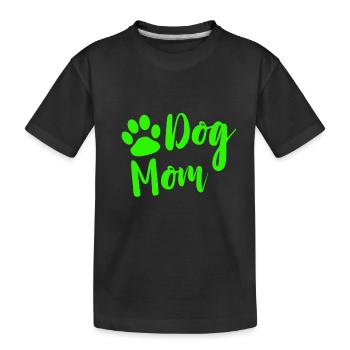 Dog Mom mit Pfote in gruen als Geschenk - Kinder Premium Bio T-Shirt - Schwarz - Vorne