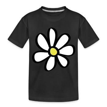 Blume - Kinder Premium Bio T-Shirt - Schwarz - Vorne