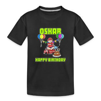 Birthday Fire Brigade Oskar Gift Birthday - Kids' Premium Organic T-Shirt - black - Front