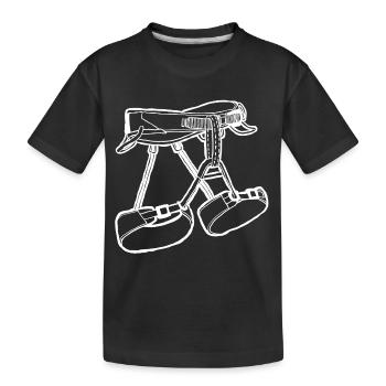 Harnais d’escalade - T-shirt d’escalade - T-shirt bio Premium Enfant - noir - Devant