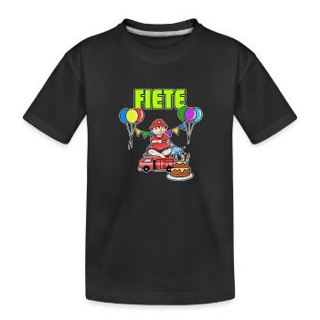 Feuerwehr Fiete Geschenk - Kinder Premium Bio T-Shirt - Schwarz - Vorne