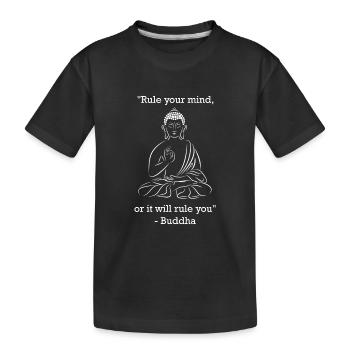 Buddha - "Verstand" - Kids' Premium Organic T-Shirt - black - Front