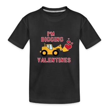 Bagger Liebe Herzchen Herz valentinstag Geschenk - Kinder Premium Bio T-Shirt - Schwarz - Vorne
