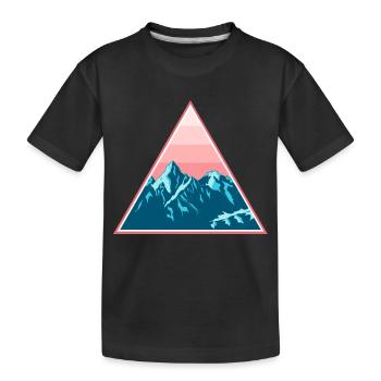 Gebirge Berge Schneebedeckt im Dreieck - Kinder Premium Bio T-Shirt - Schwarz - Vorne