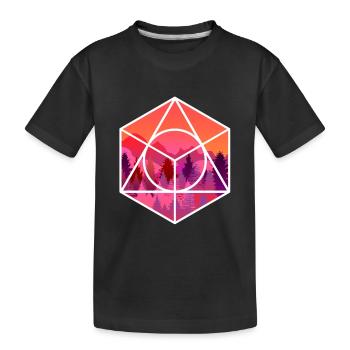 Coucher de soleil dans les montagnes avec la forêt - T-shirt bio Premium Enfant - noir - Devant