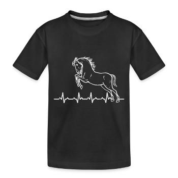Heartbeats Horses Love T-shirt - Kids' Premium Organic T-Shirt - black - Front