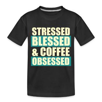 Stressed blessed - Kinder Premium Bio T-Shirt - Schwarz - Vorne