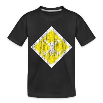 signe frais de drones sous forme Karo sur un fond jaune - T-shirt bio Premium Enfant - noir - Devant
