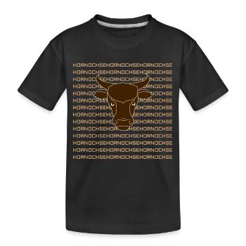 Hornochse - Kinder Premium Bio T-Shirt - Schwarz - Vorne
