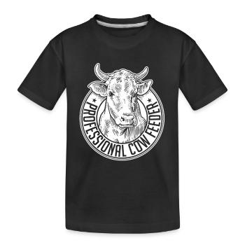 chargeur de vache professionnelle - T-shirt bio Premium Enfant - noir - Devant