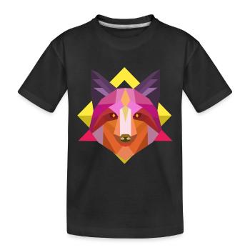 fox shirt abstrakt Fuchs shirt zoo geschenkidee - Kinder Premium Bio T-Shirt - Schwarz - Vorne