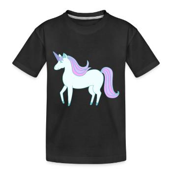 La dernière licorne douce - T-shirt bio Premium Enfant - noir - Devant