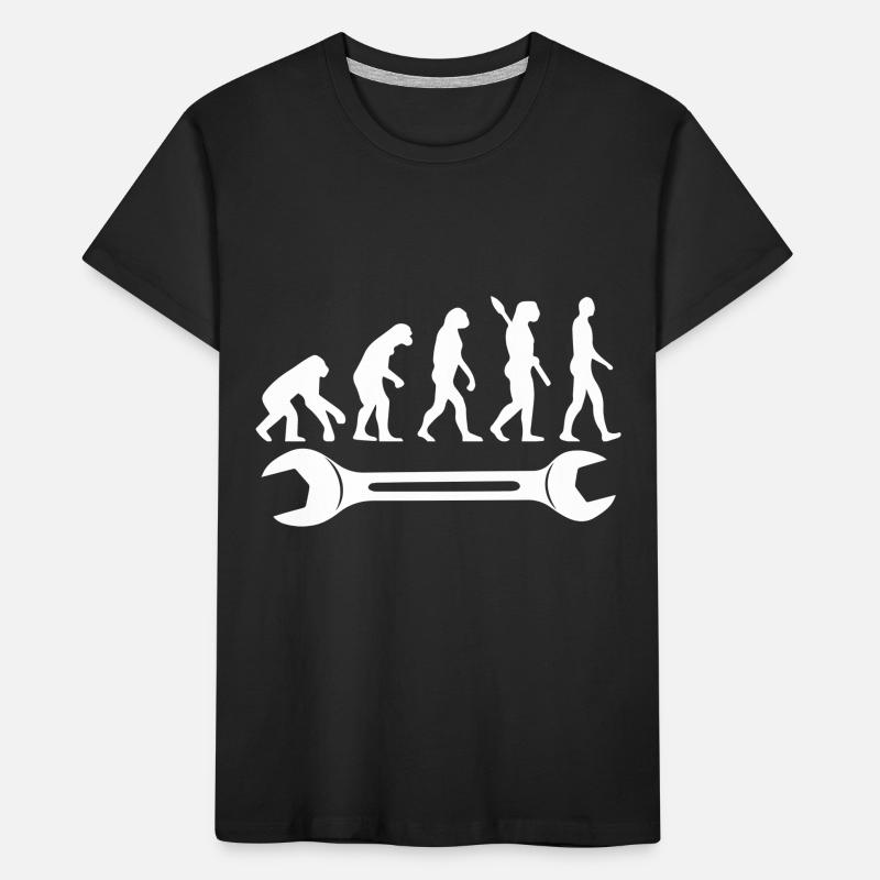 Evolution T-Shirt Mechanic Spanner Tool Kids' Premium Organic T-Shirt