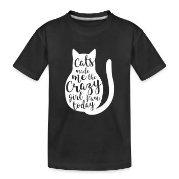 Les chats m’ont fait cadeau animal de compagnie - T-shirt bio Premium Enfant - noir - Devant