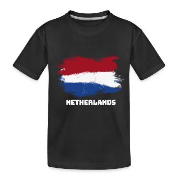 Niederlande Holland Fahne Flagge - Kinder Premium Bio T-Shirt - Schwarz - Vorne