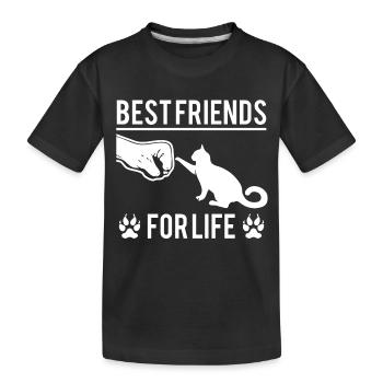Chat Meilleurs amis pour la vie cadeau - T-shirt bio Premium Enfant - noir - Devant