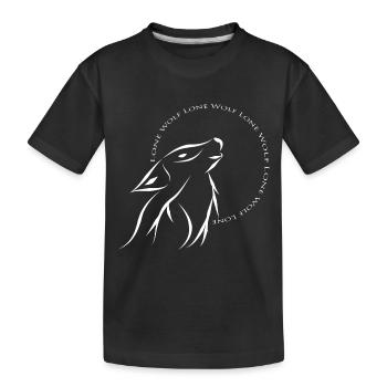 Loup solitaire blanc - T-shirt bio Premium Enfant - noir - Devant
