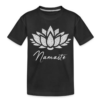 Namaste / Geschenk Idee - Kinder Premium Bio T-Shirt - Schwarz - Vorne