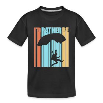 Fallschirmspringen - Kinder Premium Bio T-Shirt - Schwarz - Vorne