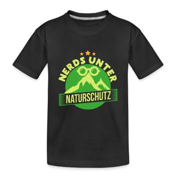 Nerds unter Naturschutz. - Geschenk - Kinder Premium Bio T-Shirt - Schwarz - Vorne