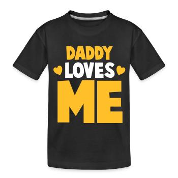 PAPA m'aime! avec mignons petits coeurs d'amour - T-shirt bio Premium Enfant - noir - Devant