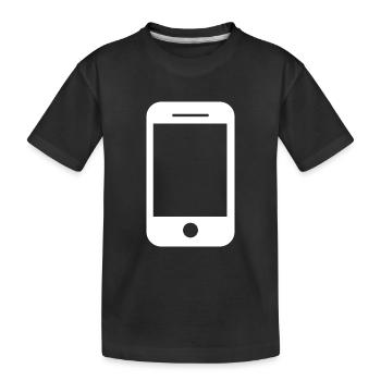 Handy Symbol Geschenk Idee - Kinder Premium Bio T-Shirt - Schwarz - Vorne