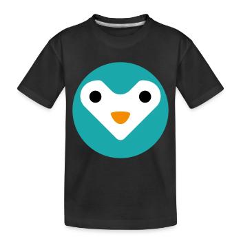 Minimalistische süße Eule - Kinder Premium Bio T-Shirt - Schwarz - Vorne
